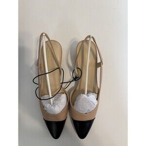 Liz Claiborne Women's Lee Block Heel Slingback Pumps Size 11M Nude & Black